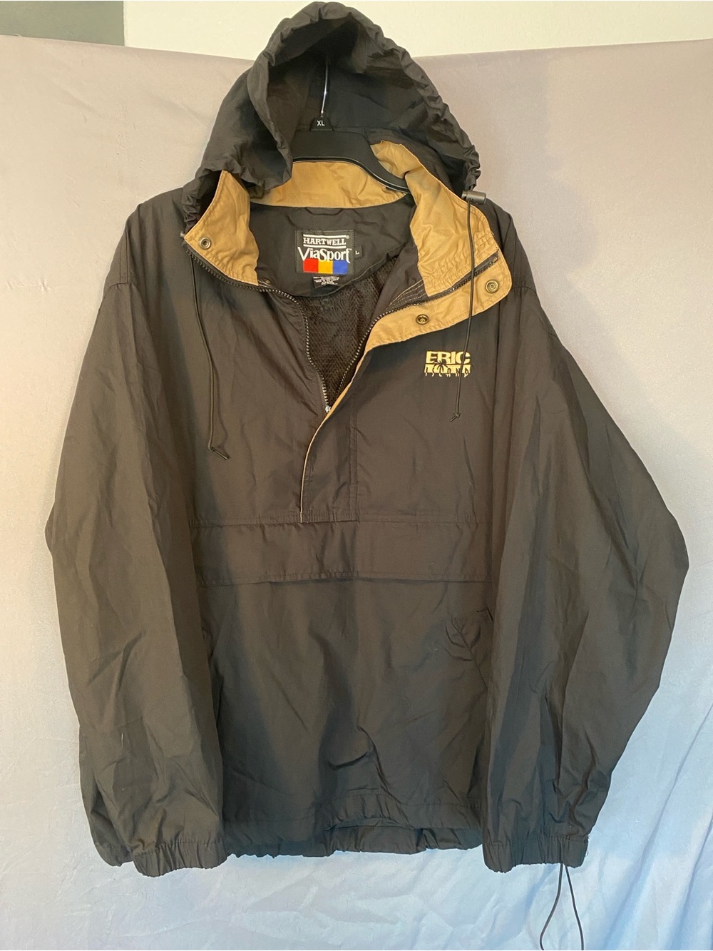 Black and Tan Pullover Anorak Jacket - Via Sport